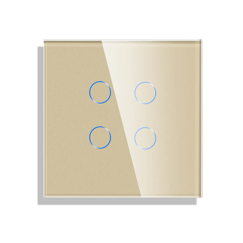 Bingoelec DIY 1/2/3/4 gang Wall Touch Switch Only Crystal Glass Panel 86mm Pearl White Black Golden Grey Glass Frame DIY-Parts