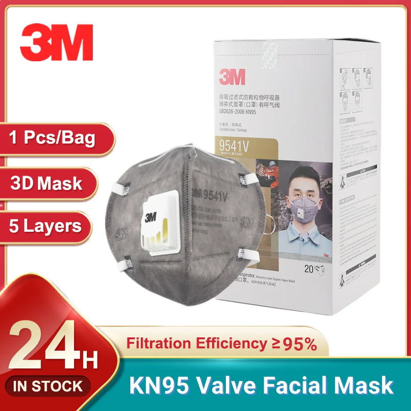 3M Mask 9541V/9542V Reusable Approved Mascarilla Valve Organic KN95 Gas Safety Individual Package Face Mask Mascarillas In Stock