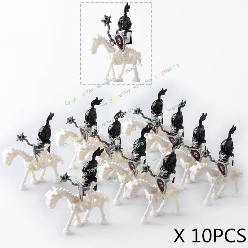 10PCS AX9815-16 Medieval Knight Skeleton Knight Accessories Shield Spear Armor Building Block bricks Action Figure Chilldren Toy