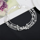 Hochwertiges Armband aus 925er Sterlingsilber, 20 cm, 5-reihige Perlenkette für Damen, Herren, modisches Geburtstagsgeschenk, Schmuck