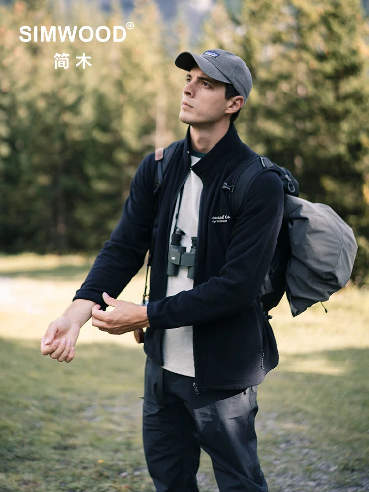SIMWOOD 2025 Autumn New Regular Fit 300gsm Polar Fleece Jackets Men 300gsm Antistatic Fabric Coats
