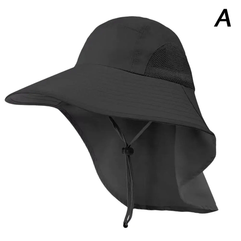 Summer Wide Brim Sun Hat with Neck Flap for Men Women Adjustable Outdoor 50+UPF Protection Safari Cap Hiking Fishing Hat