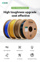 eSUN 3D Printer Filament PLA+ 1.75mm Dimensional Accuracy +/- 0.03mm 1KG (2.2 LBS) Spool 3D Printing Material For 3D Printers