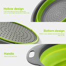 Silicone Round Folding Vegetable Fruits Washing Drain Basket Collapsible Colander Strainer Basket Kitchen Gadgets