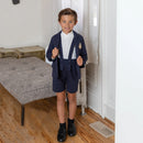 AP Heirloom Collection 2025 Autumn Girls and Boys Clothes Grid Dress Kids Suits Baby Romper Modal Moc Neck Velvet Blazer,