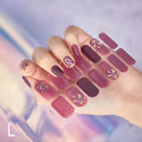 Semi Cured Gel Nails Art Stickers Fashion Solid Color Manicure Decal UV LED Lamp Need Gel Nail Decals Nail Sticker Decoration