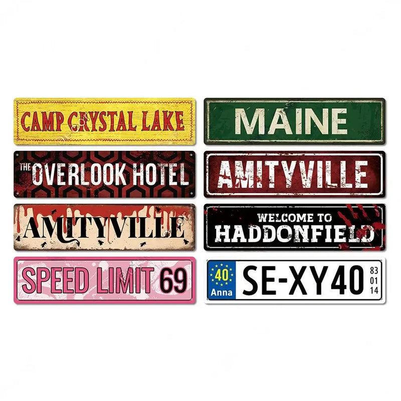 Street Sign Stoner 420 Accessories Plaque Metal Wall Art for Horror Movie Grunge Room Goat Decor Weed Gifts for Men