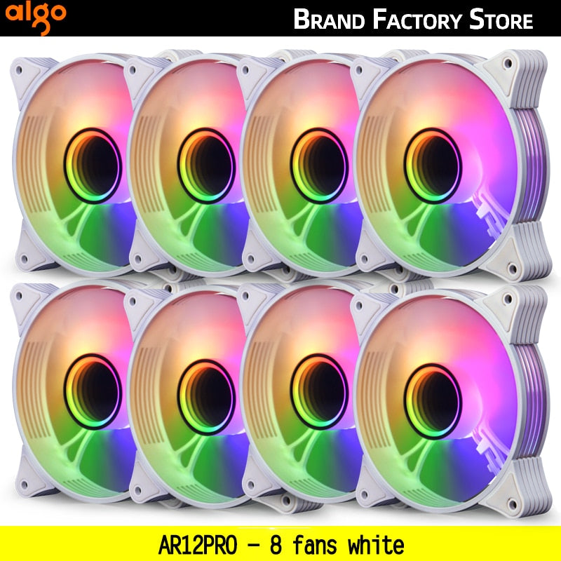 Aigo AR12PRO white Computer Case fan ventoinha PC 120mm rgb fan 4pin PWM Cooling fan 3pin5v Unlimited space argb 12cm ventilador