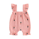 Toddler Boys Easter Outfits Bunny Print Short Sleeve Rompers Summer Clothes Jumpsuits with Carrot Applique