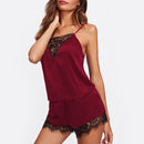 Women's Clothing Sexy Fashion Suspenders Shorts Two-Piece Girls Comfortable Lace Lace Pajamas Casual Lingerie Homewear Set