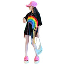 Teenagers Girls T-shirt 2023 Summer Girl Short Sleeve Tops Tees Sport Kids School Costume Children Long T-shirts 4-12 Years Old