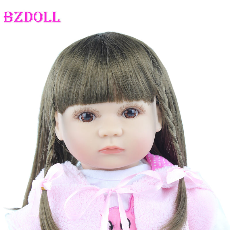 60cm/55cm Soft Silicone Reborn Toddler Baby Doll Toys For Girl Long Hair Princess Like Alive Boneca Dress Up Birthday Gift