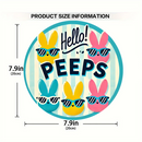 1 piece farmhouse style round wooden Easter bunny logo, 7.87 inch made wooden wreath with lilies and spring decoration, farmhous