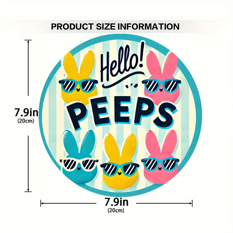 1 piece farmhouse style round wooden Easter bunny logo, 7.87 inch made wooden wreath with lilies and spring decoration, farmhous