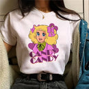 Candy Candy Kawaii T-shirt Casual Round Neck Short Sleeved Women's Fashionable Loose Short Sleeved Trendy Women's Clothing Tops