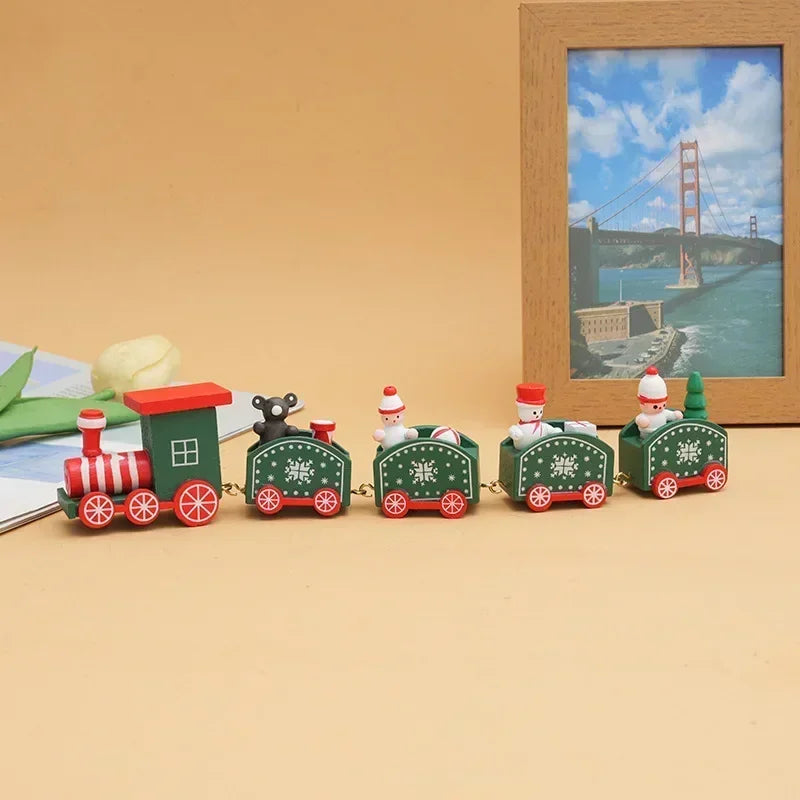 New Wooden/Plastic Train Christmas Ornament Merry Christmas Decoration for Home 2023 Xmas Gifts Noel Natal Navidad New Year 2024