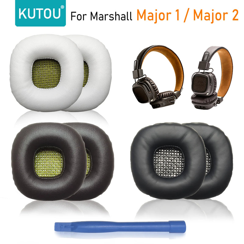 KUTOU 2Pcs Replacement Earpads For Marshall Major 1 2 Headphones Ear Pads Cushion Cover Major II I  Foam Pad Repair Parts