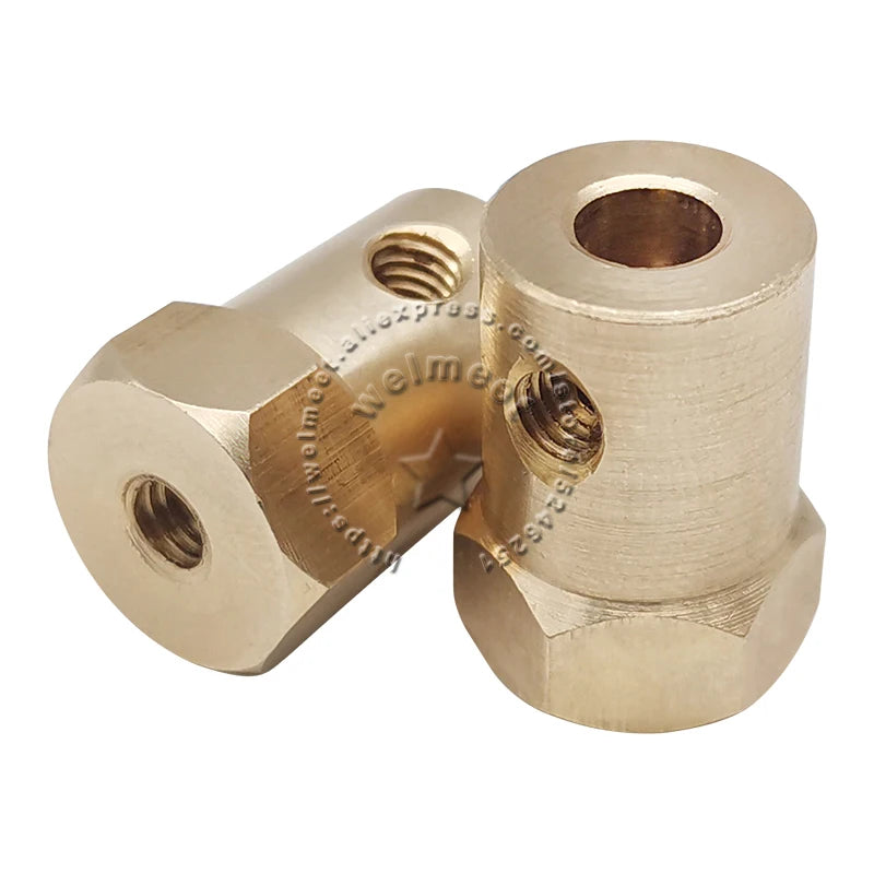 2/3/3.17/4/5/6/7/8mm Brass Rigid Hexagonal Coupling Motor Shaft Coupler Connector Sleeve for Robot Smart Car