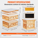 SucceBuy Bienenstock Tiefer Kasten Starter-Kit 100% Bienenwachs beschichtet Naturzedernholz Langstroth Bienenstock-Kit Transparentes Acryl