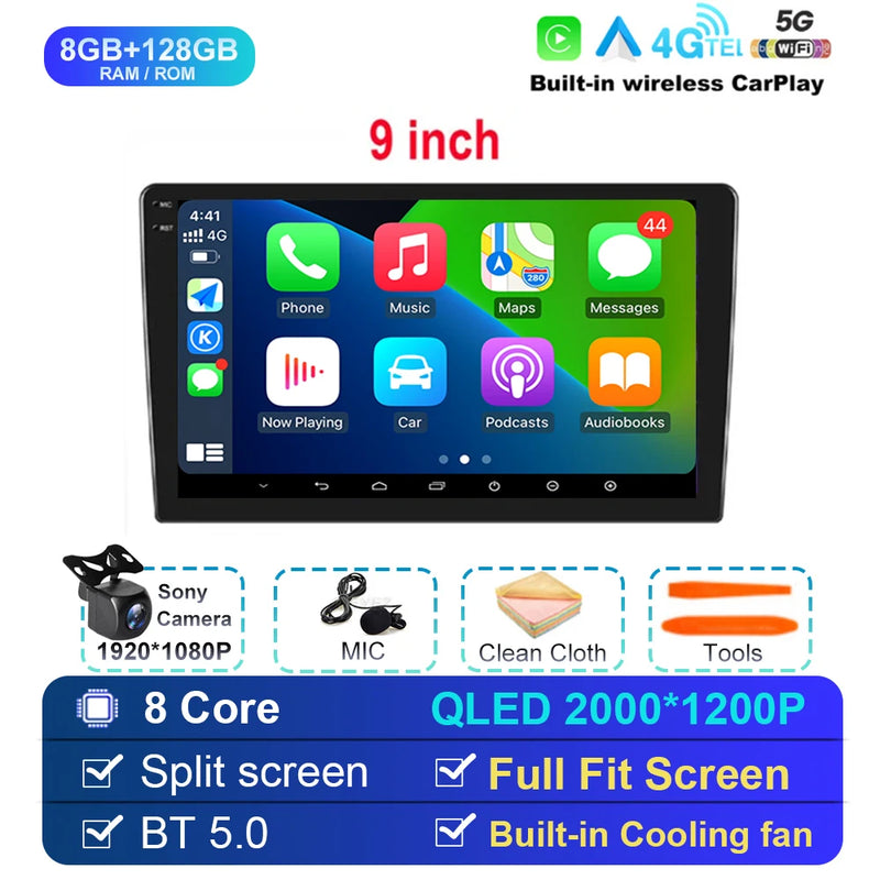 Android 14 For Univers Car Radio 2 Din Apple Carplay Automotive Multimedia Player GPS Android Auto IPS Screen RDS DSP Car Stereo