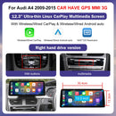 8.8"12.3" Car Multimedia Linux Touch Screen For Audi A4 2009-2015 Wireless CarPlay Android Auto Airplay Car Multimedia