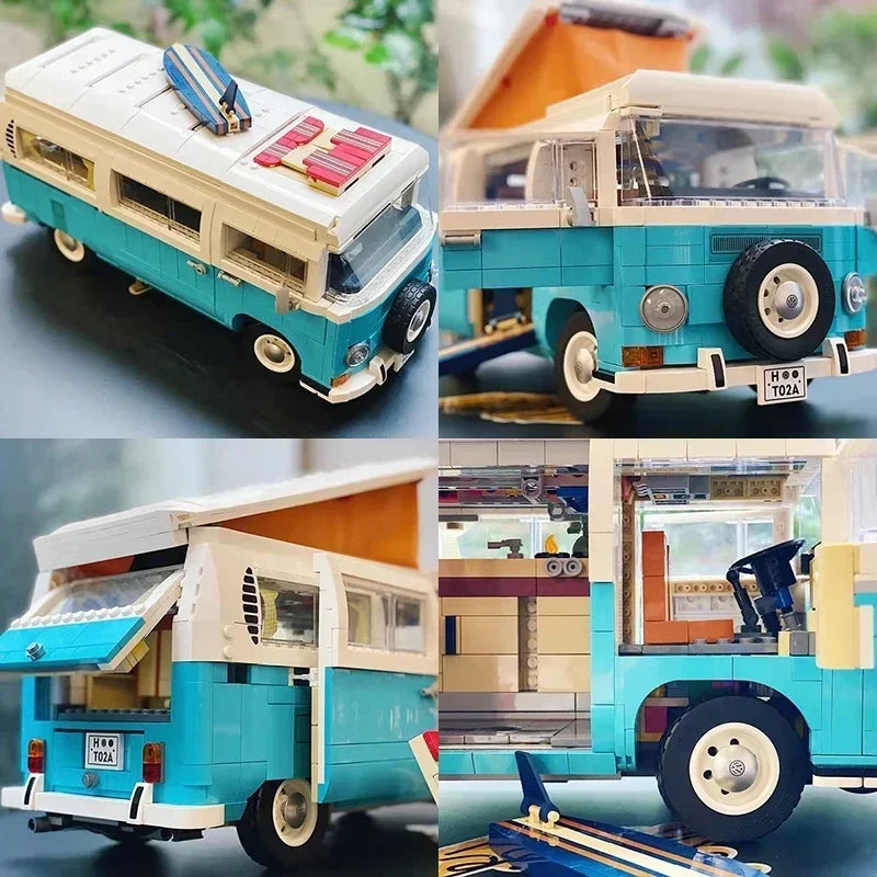 NEW In Stock The T2 Camper Car Van Model Building Blocks Compatible 10279 DIY Bricks Toys for Children Christmas Birthday Gift