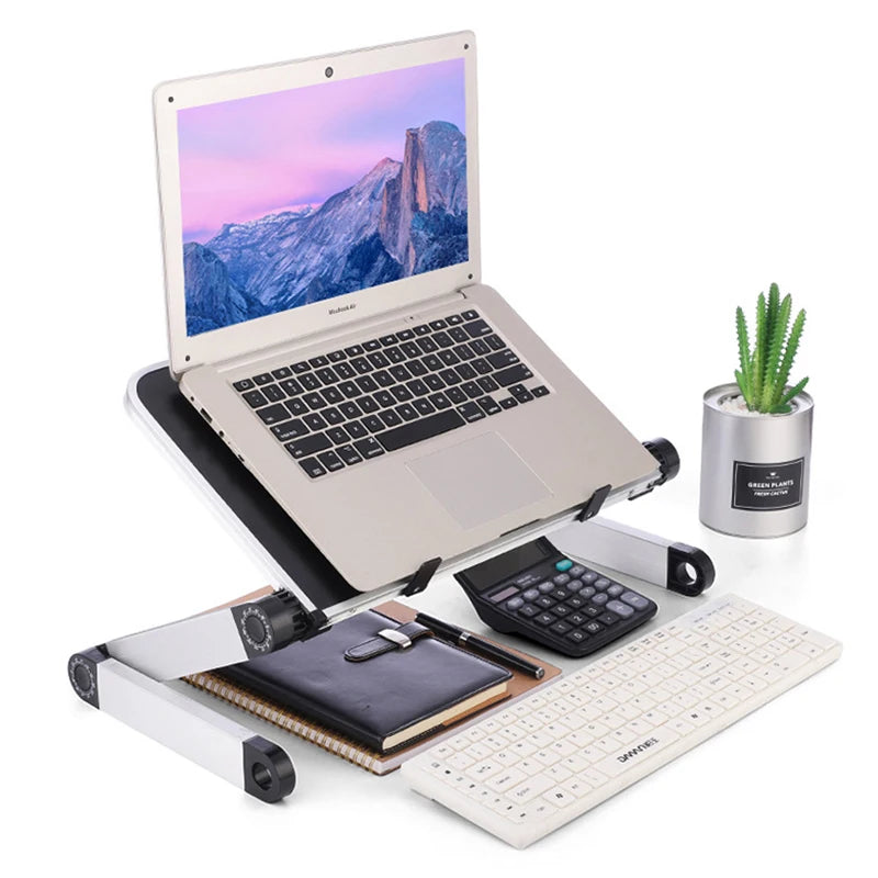 Adjustable Aluminum Alloy Folding Laptop Stand Multifunctional Notebook Computer Lapdesk For TV Bed Sofa PC Table Desk Stand