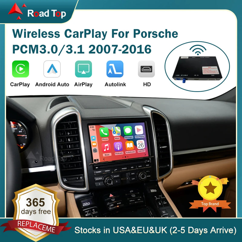Wireless CarPlay for Porsche 911/918 PCM 3.1 7" 2012-2015 with Android Auto Interface Mirror Link AirPlay Car Play Function