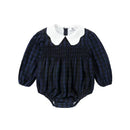 AP Heirloom Collection 2025 Autumn Girls and Boys Clothes Grid Dress Kids Suits Baby Romper Modal Moc Neck Velvet Blazer,