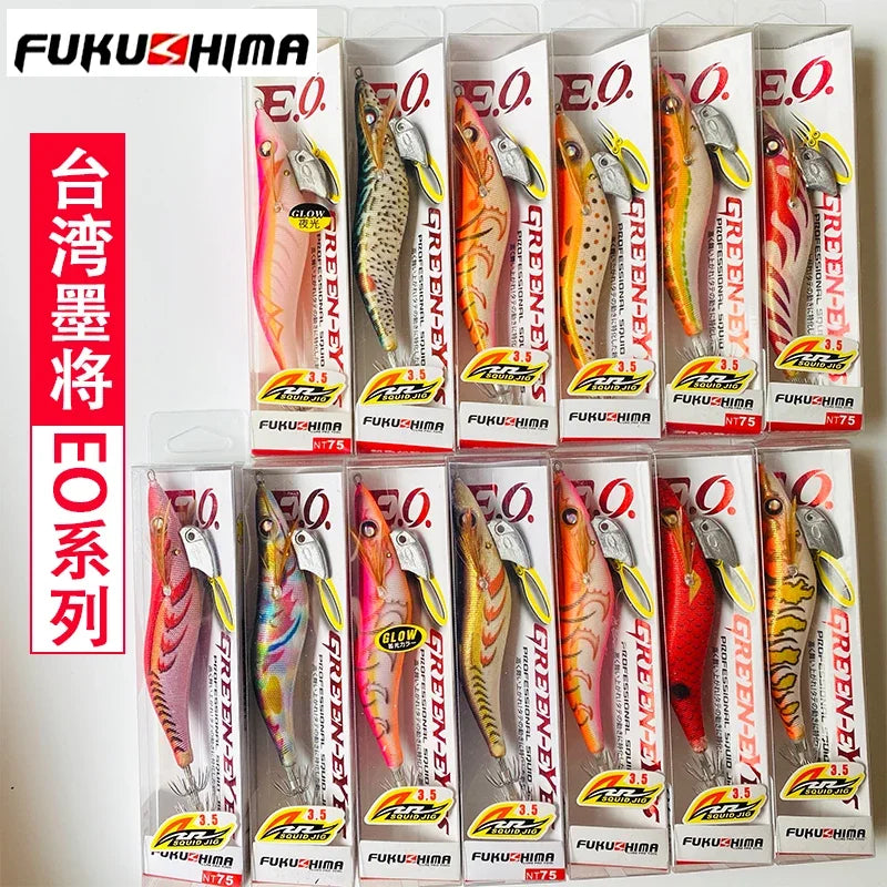 Taiwan Mojiang EO luminous wood shrimp squid hook false bait Luya bait soft silk cuttlefish hook bait wood hook 3.5