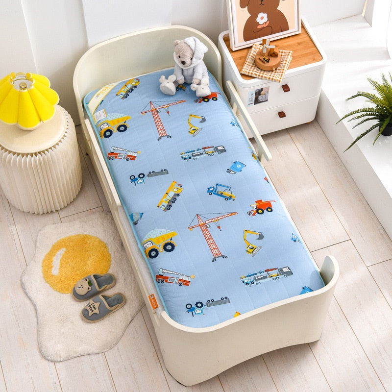 Crib Mattress Toddler Bed Mattress Pad Double Sides Cotton Mesh Baby Bedding Set  Boys Girls Infant Bed Set 120x60cm