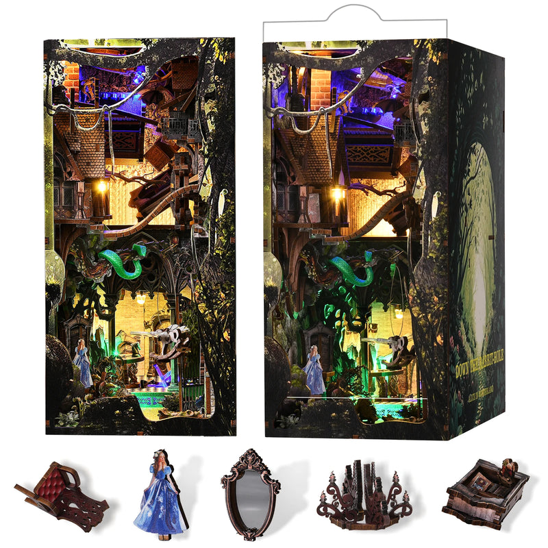 DIY Book Nook Kit, DIY Miniature House Kit for Teens and Adults (Down The Rabbit-Hole Alice in Wonderland)