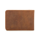GENODERN Slim Wallets for Men Crazy Horse Cow Leather Short Mini Men Wallet Thin Male Purse