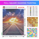 AZQSD 5D Diamond Art Painting Kits Seaside Sunset Bridge Picture Of Rhinestones Diamond Embroidery Scenic Mosaic Love Home Decor