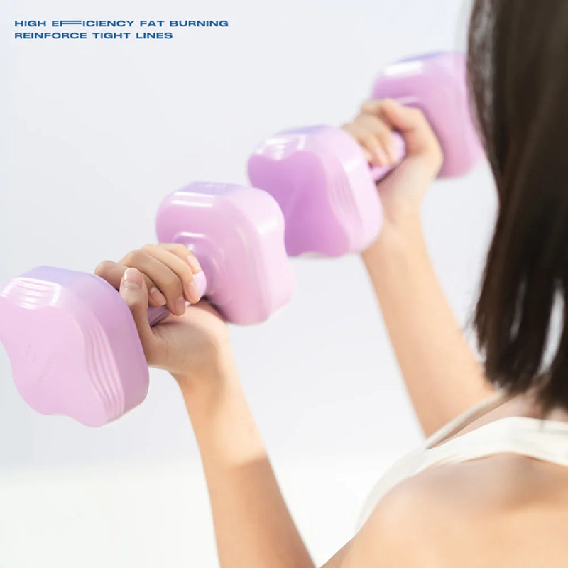 PINJIAN Quadrangle Neoprene Coated Colorful Dumbbells Set of 2 Anti-slip Hand Weight Lifting Strength Training for Home Gym