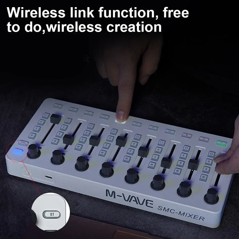 780mAh Battery Wireless MIDI Controller Portable MIDI Controller 43 Assignable Control Keys Customizable Controls