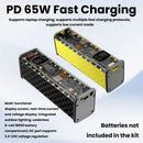 PD65W Super Fast Charging Power Bank Case Solder-Free 8-Cell 18650 Battery Box  Transparent Storage Case with USB +Type-C Ports