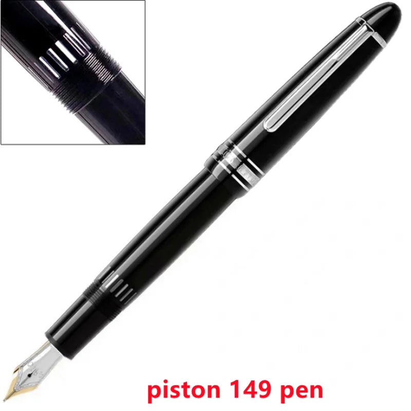 high quality Black / blue 149 piston MB Fountain pen Business office stationery luxury write Ink monte pens Gift