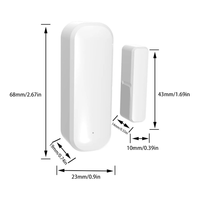 1/2/3/4/6/8pcs Aubess Tuya WiFi/ Smart Door Smart Home Wireless Door Open/Closed Protection Alarm System Smart Life APP