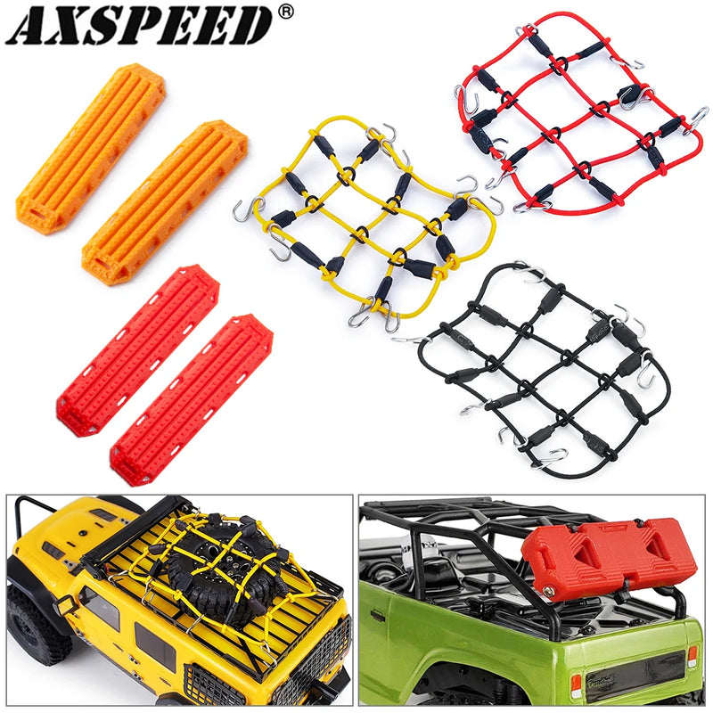AXSPEED RC Car Luggage Net Fuel Tank Oil Pot Anti Skid Plate for 1/18 1/24 TRX4M Axial SCX24 FCX24 Simulated Decorations