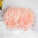 1 Meter Natural Turkey Feathers Trims 10-15cm for Sewing Ribbon Clothing Fringe Plumes Decoration DIY Crafts Wedding Party Dress