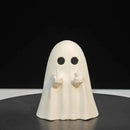 1 PCSCute Ghost Resin Statue With Middle Finger Spooky Halloween Decor For Shelf Mantel Coffee Table Display Home Party Ornament