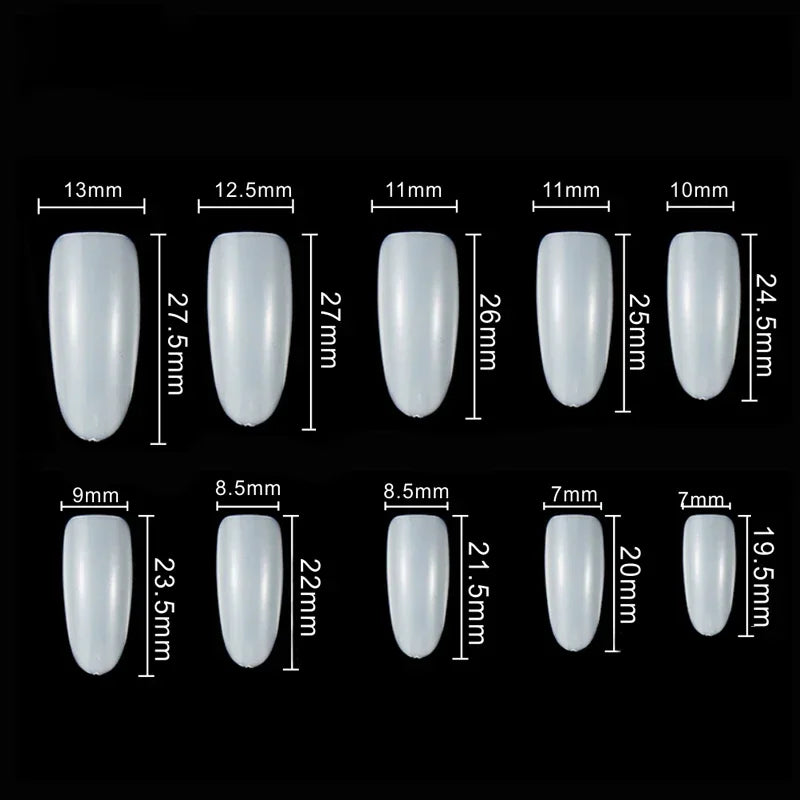 500pcs/pack Acrylic Nails OVAL Round Shapes False Nail Tips Full Cover False French Nail Tips NEW Fake Nail Art Tips Tools