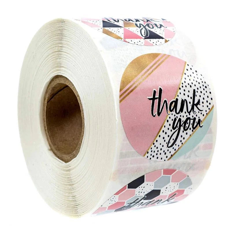 500pcs 1inch Thank You Stickers For Envelope Sealing Labels Stationery Supplies Handmade Wedding Party Gift Decoration Sticker