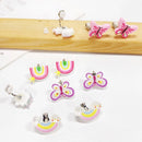 6PRS/SET New Cute Unicorn Butterfly Non Piercing Kids Girls Children Clip on Earring Christmas Gift