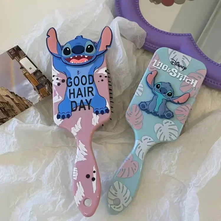 Cartoon Anime Figures Disney Stitch Air Cushion Massage Combs Minnie Mouse Children Comb Hair Brush Hairdressing Tool Kids Gift