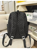 New Large Capacity Polka Dot Backpack Lightweight Multifunctional Piano Key Backpack Black Piano Mochilas for Women