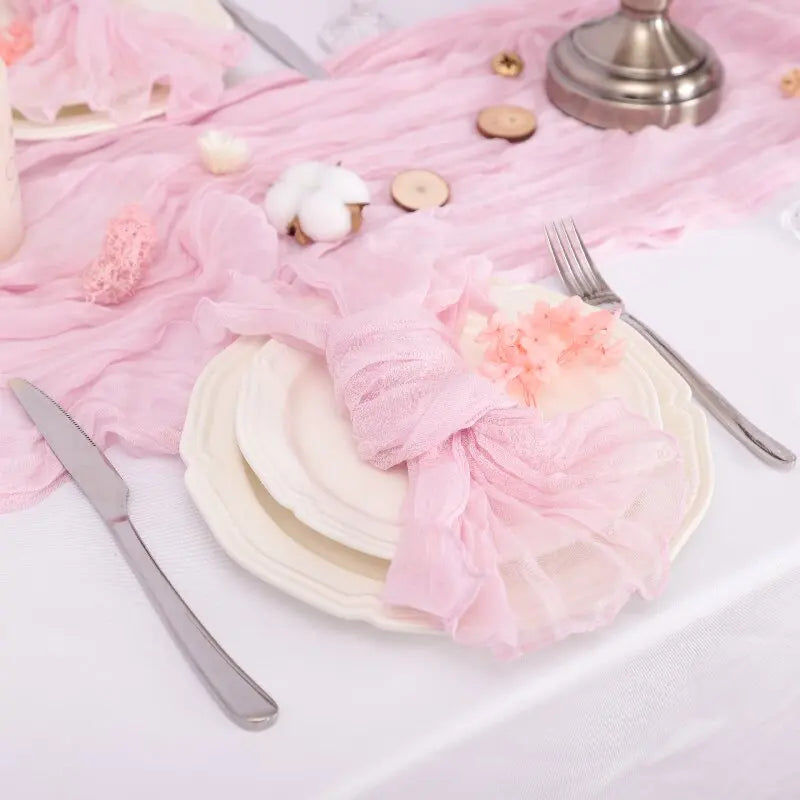 60Pcs 50x50cm Sage Green Napkins Boho Gauze Serving Table Decor Dinner Towel Cocktail For Wedding Thanksgiving Easter Decoration