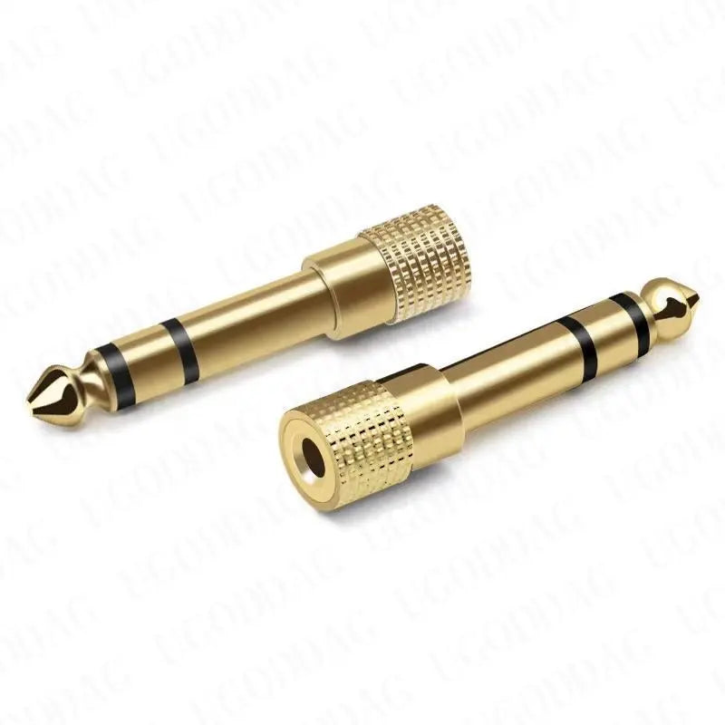 1/2 PCS 6.5mm To 3.5mm Adapter Jack Stereo Audio Adaptor for Microphone Headphone AUX Cable Gold Audio Adaptor