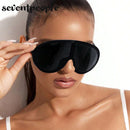 Oversized Shield Sunglasses Women Men 2025 Luxury Brand Designer Fashion One-Piece Sun Glasses For Female Punk Big Frame Shades